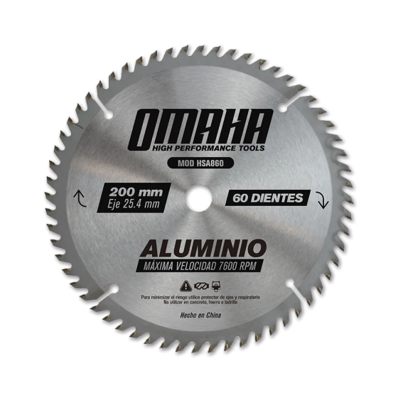 Hoja de Sierra para Aluminio 200mm Omaha HSA860