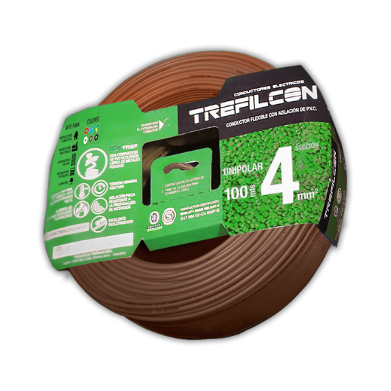 Cable Unipolar 1 x 4mm x 100m Marrón Trefilcon